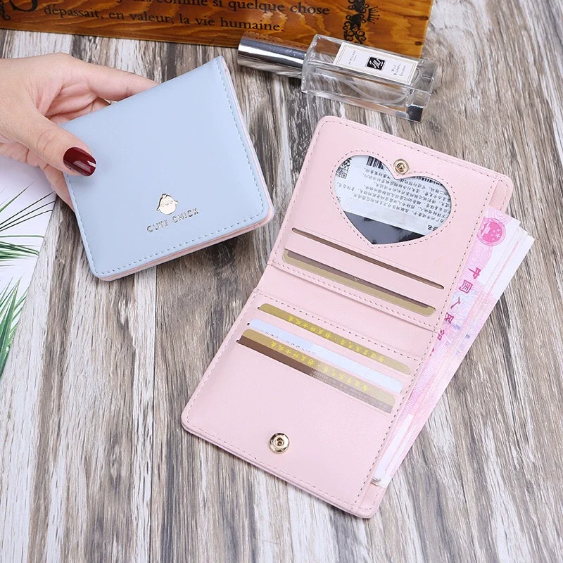 High Quality Women's Short Cute Wallets Ladies Small Wallet Student Two-fold Purse Female Fashion Money Bag