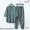 Cotton Linen Buddhist Layman's Clothing Set Zen Style Vegetarian Suit Men's And Women's Styles for Worshiping Buddha
