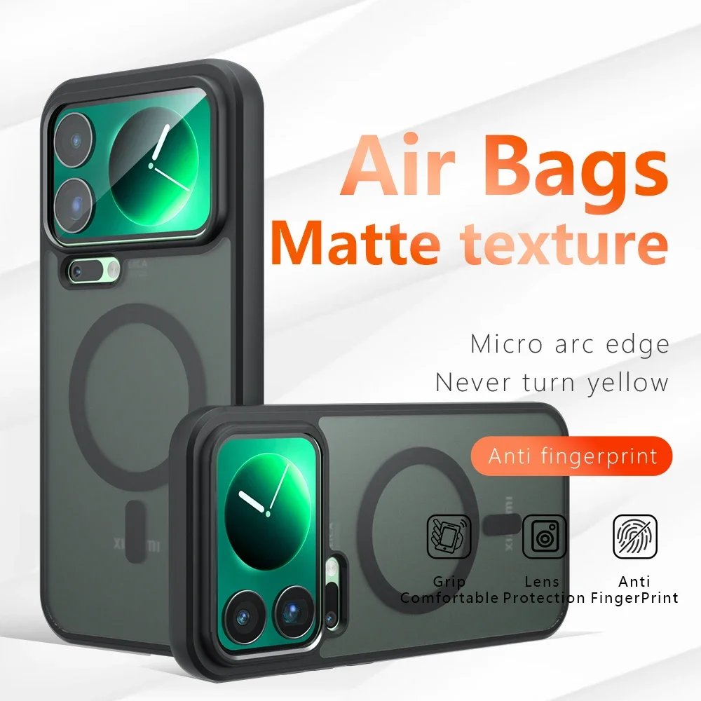 High Quality Rugged PC Matte Transparent HD Case with Magnetic Wireless Charging Capability