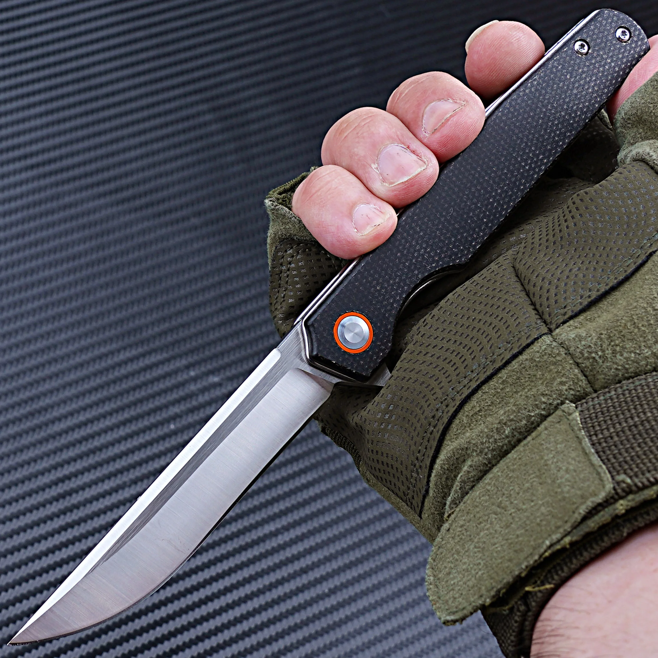 

Складной нож HWZBBEN J001 с ручкой из микрокарты, уличный портативный клинок D2 для повседневного использования, для выживания, кемпинга