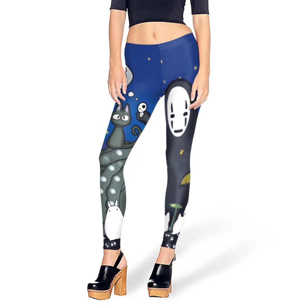 

No Face Man 3D Printed Tight Yoga Pants Women Halloween Cosplay Bottom Costume Slim Fit Party Role Play Leggings Trousers