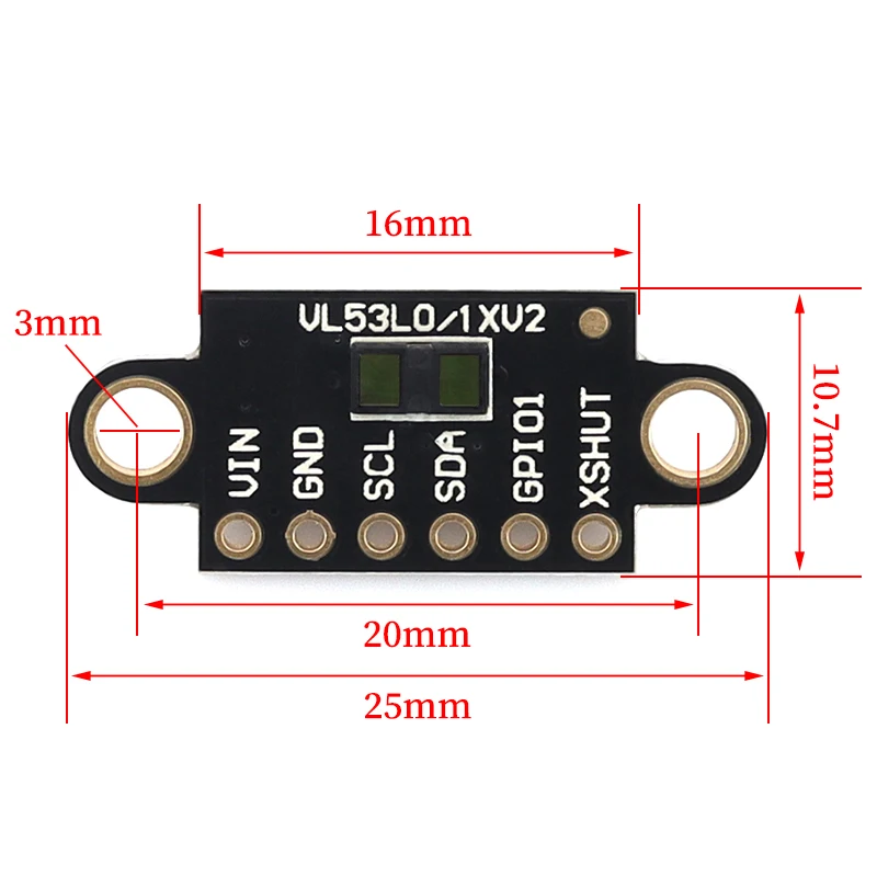 1/5/10Pcs VL53L1X 레이저 거리 측정 센서 TOF 모듈 4미터 거리 측정 3V-5V 아두이노용