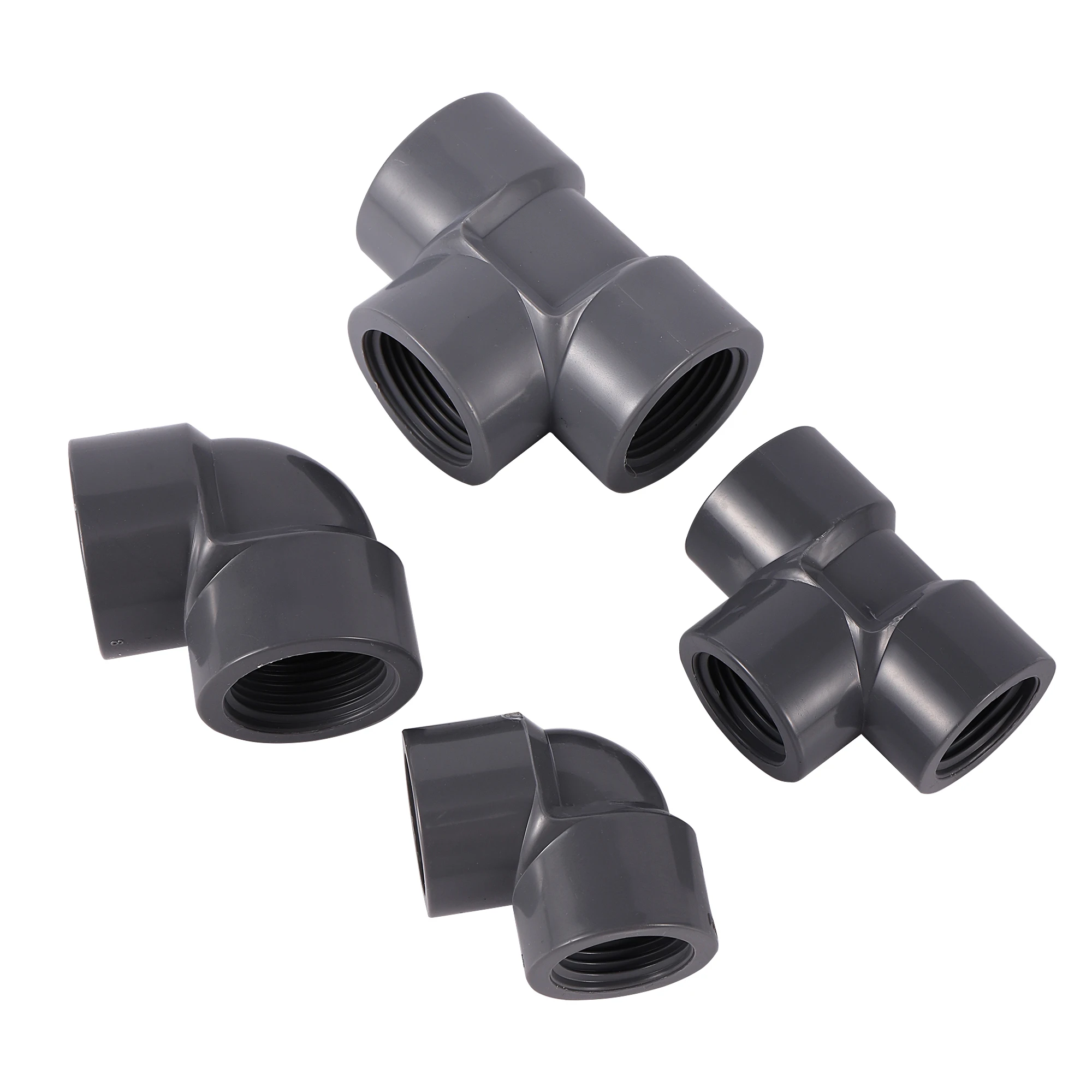 PVC Connector 1/2" 3/4" Female Thread Elbow Tee Adapter Garden Irrigation Water Joint Tank Aquarium Coupling Plumbing Fitting