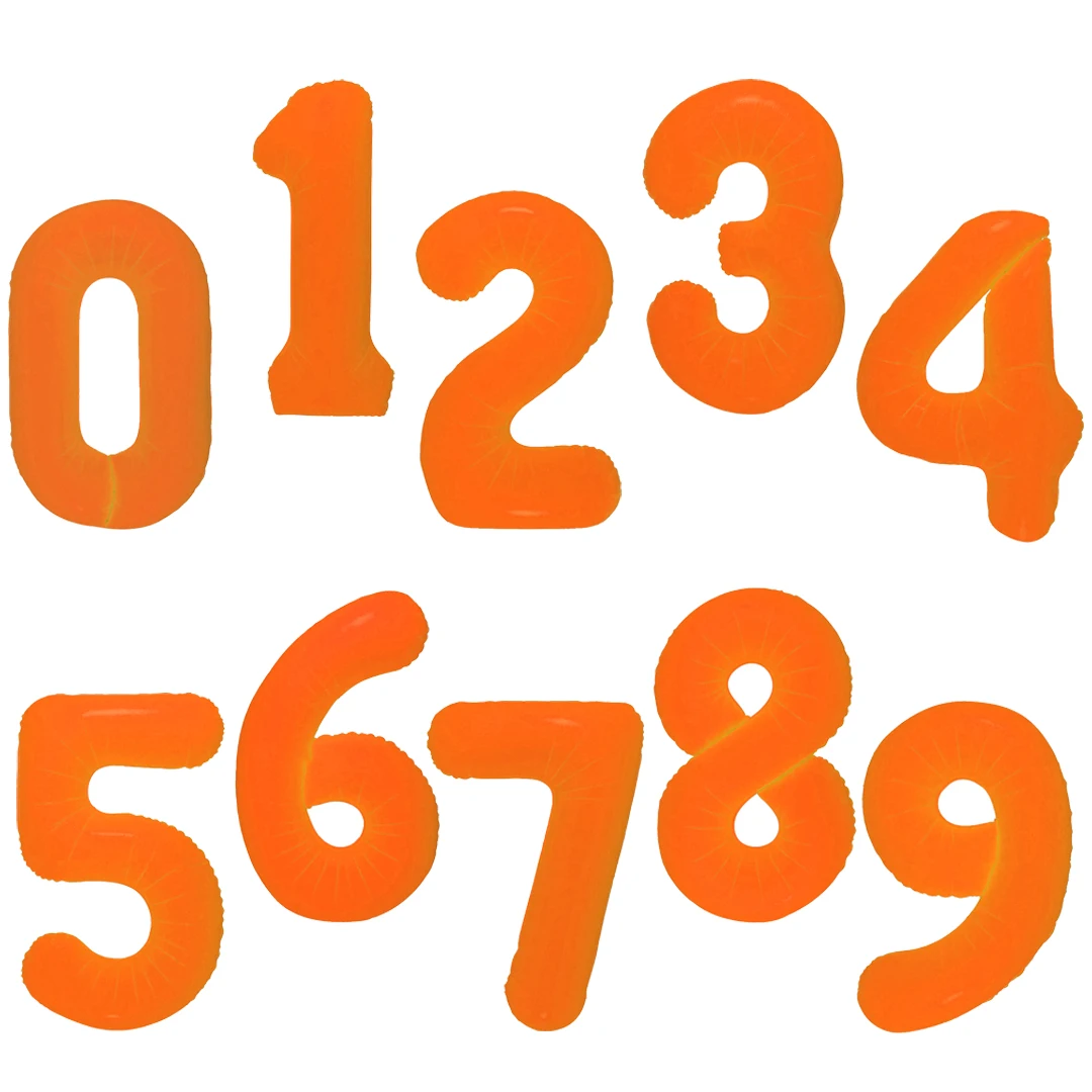 40 Zoll orange neonfarbene digitale Ballons mit Aluminiumfolienballons der Zahlen 0-9 für Geburtstags-, Abschluss- und Partydekoration.