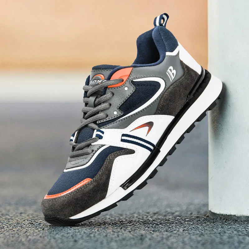 BONA New Designers Action Leather Sport Shoes Man Sneakers Running