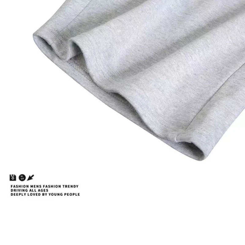 Summer Solid Color Casual Men's Shorts Elastic Waist Straight Knee Length Pants