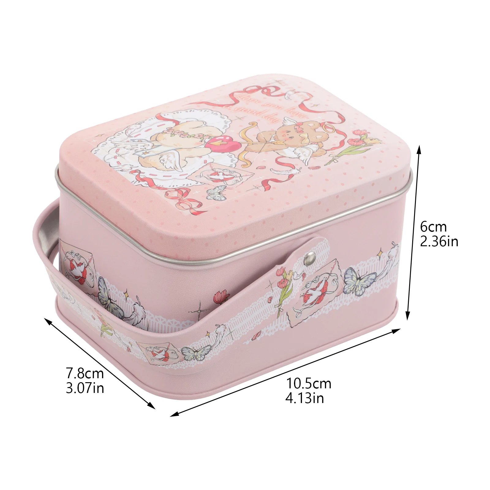 Small Storage Tin Box - Mini Metal Treasure Tea Container Decorative  Keepsake Ca