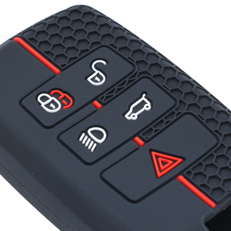 Red Carbon Fiber Remote Key Fob Cover For Land Rover Range Rover Jaguar T45cf - View #3