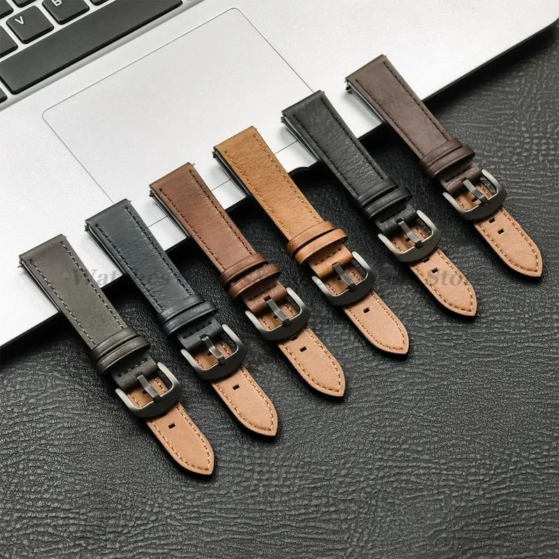 Vintage Brown Leather Watch Strap - Premium 20mm & 22mm Band