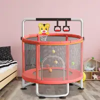 Kids Trampoline with Basketball Hoop, Swing, Sandbag, Ocean Balls, 440lbs Indoor Outdoor Trampoline with Enclosure Net 1