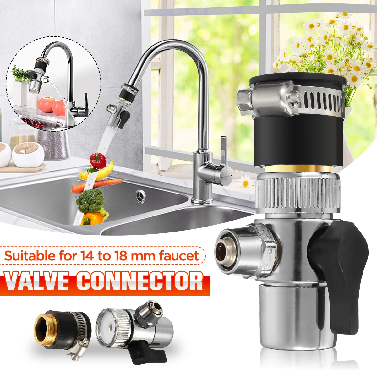 

1PC Switch Faucet Adapter Kitchen Sink Splitter Diverter Valve Water Tap Connector for Toilet Bidet Shower Kichen Accessories