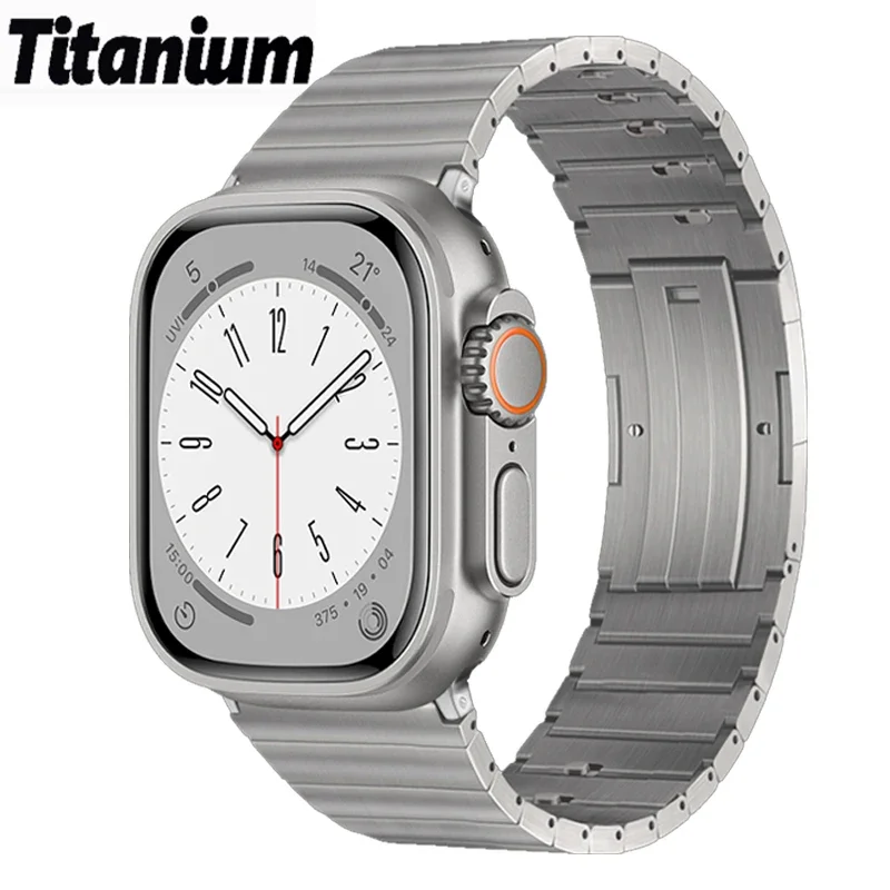 

Titanium Metal Strap for Apple Watch Band Ultra 2 49mm 45mm 44mm 41mm 42mm Quick Link Bracelet for IWatch Series 9 8 7 6 SE 5 4