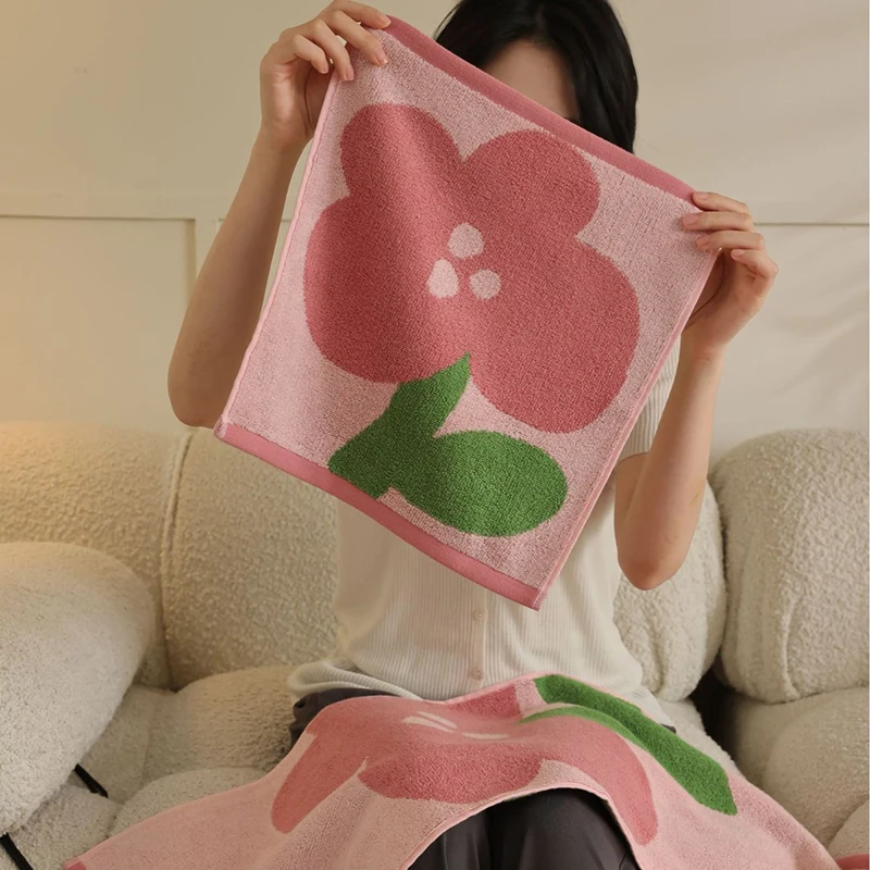 

Premium Quality Gift Pink Purple Wave Flower Bath Towels Set for Bathroom Swimming Gym Camp Travel College Dorm