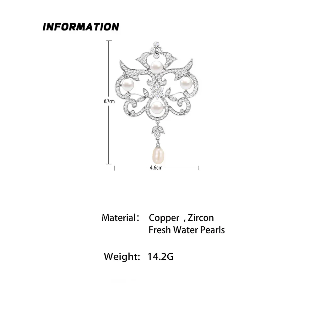 Plum Blossom Flower Pearl Brooch For Wedding Bouquet Wedding Hijab Scarf Pin Up Buckle Women Brooch Clothing Collar Jewelry Pin