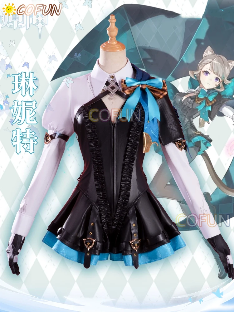 

COFUN Genshin Impact Cos Lynette Fontaine Gemini Lyney Magician Cosplay Costume Cos Game Anime Party Uniform Hallowen