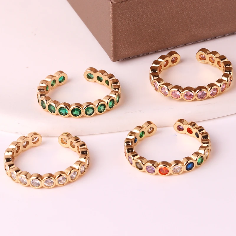 Elegant Gold Ring with Green Zircon - Rainbow Collection Jewelry Gift