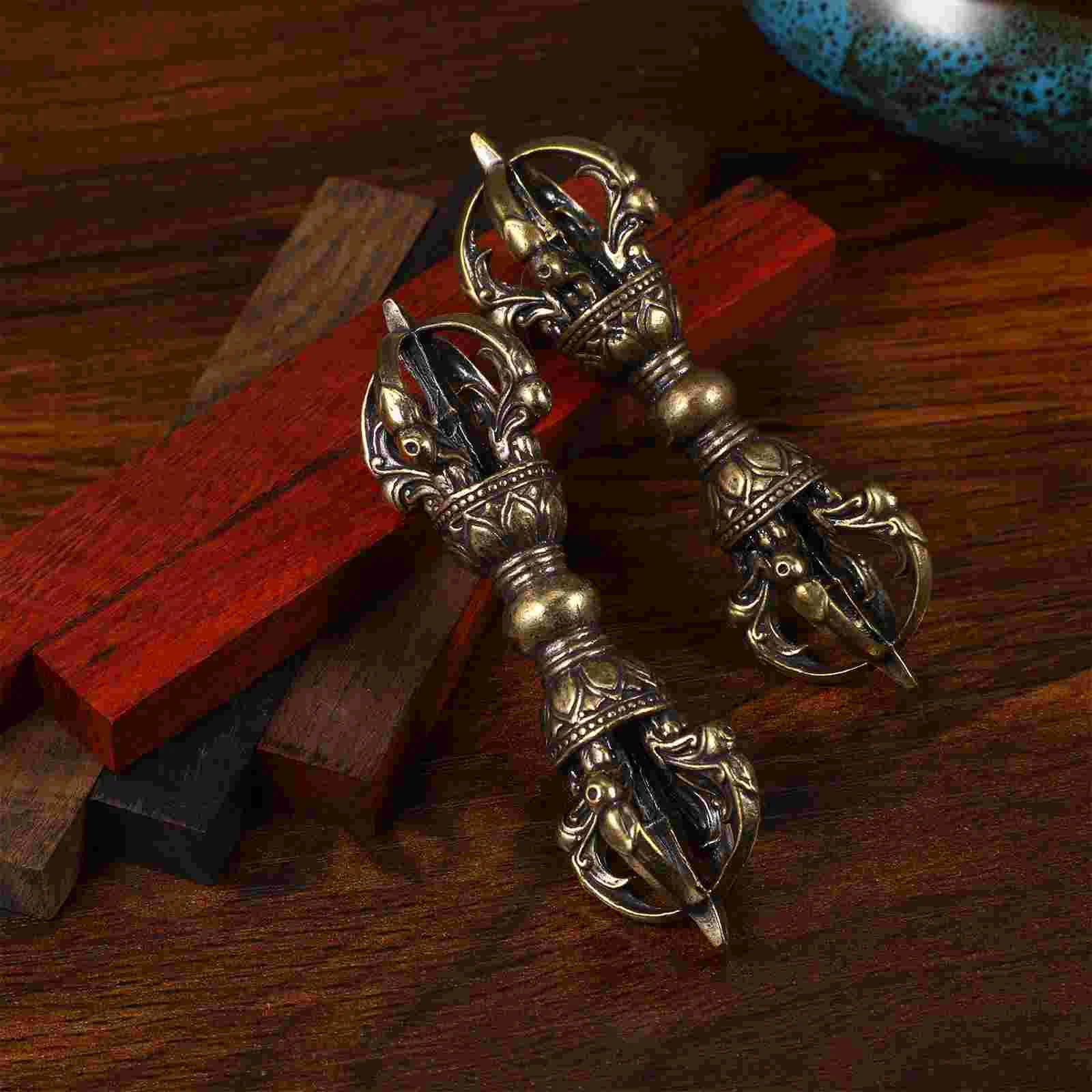 

Латунный пестик Vajra Dharma украшение ретро буддизм Dorje тибетское украшение Phurba домашний Декор бронзовый ручная работа