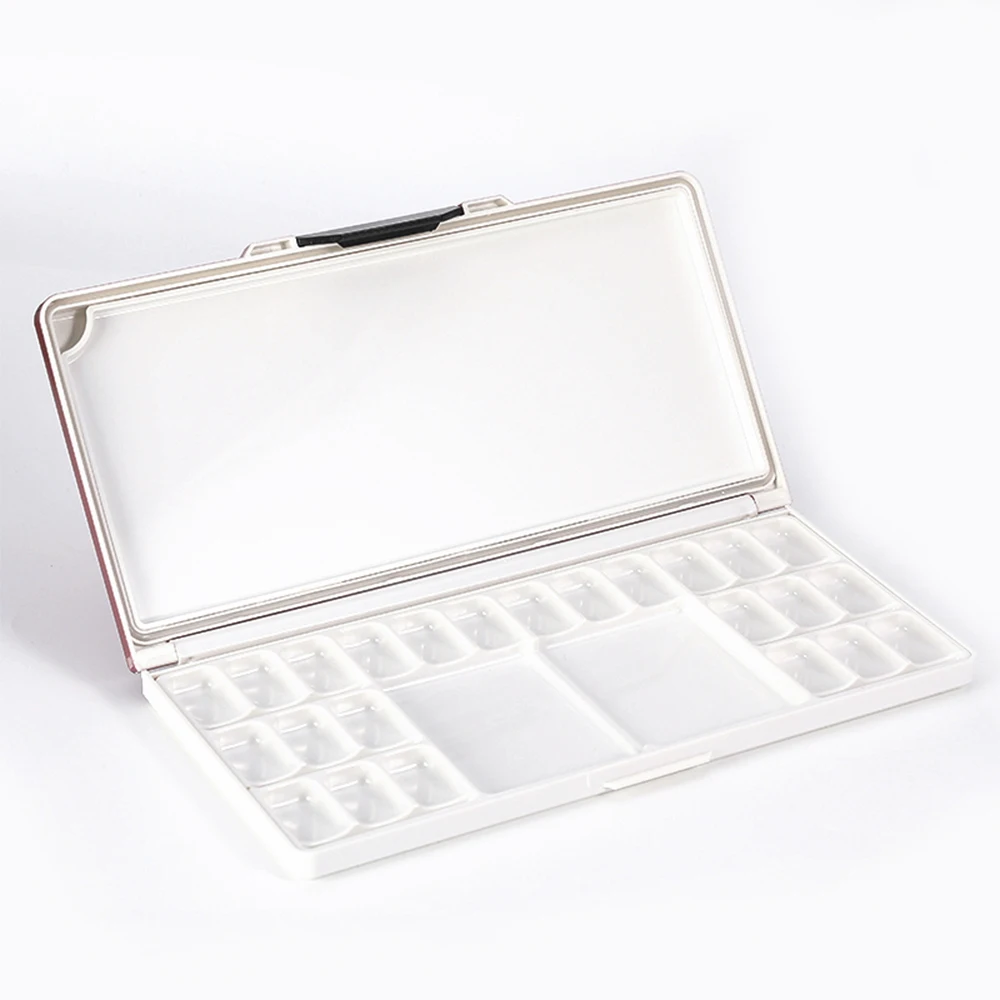 Airtight Watercolor Painting Palettes 24-Wells with 2+1 Additional Spacious Mixing Areas, Folding Peel-Off Palette 4