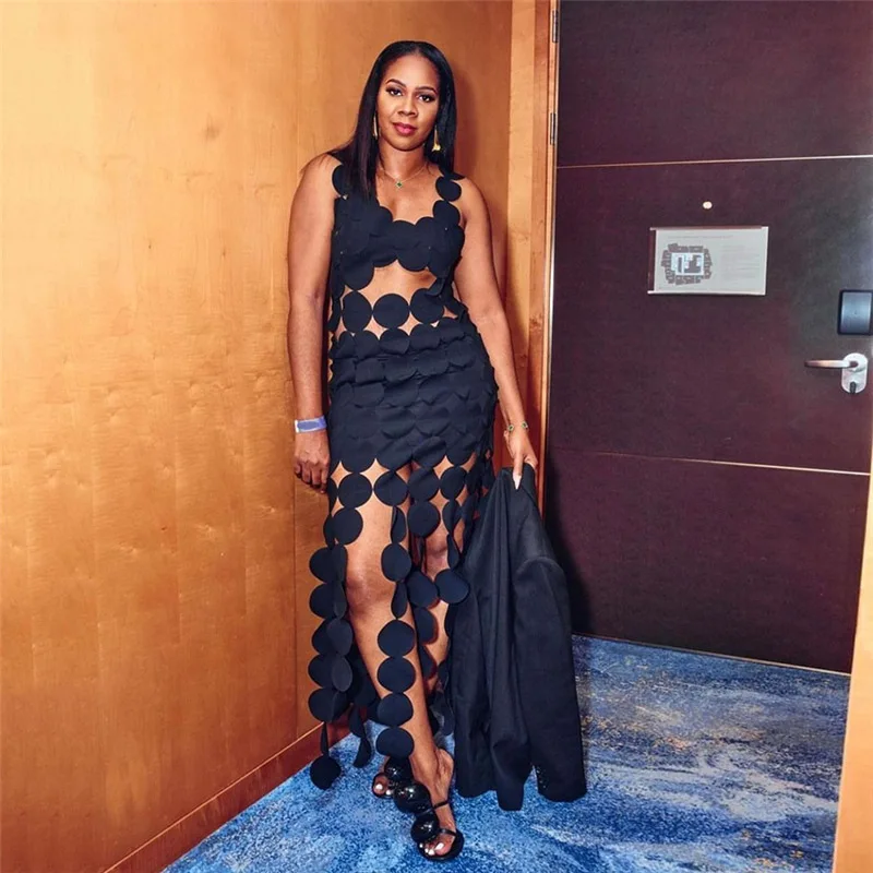 

Женское длинное платье без рукавов, однотонное облегающее Привлекательное платье с высокой талией, лето 2023