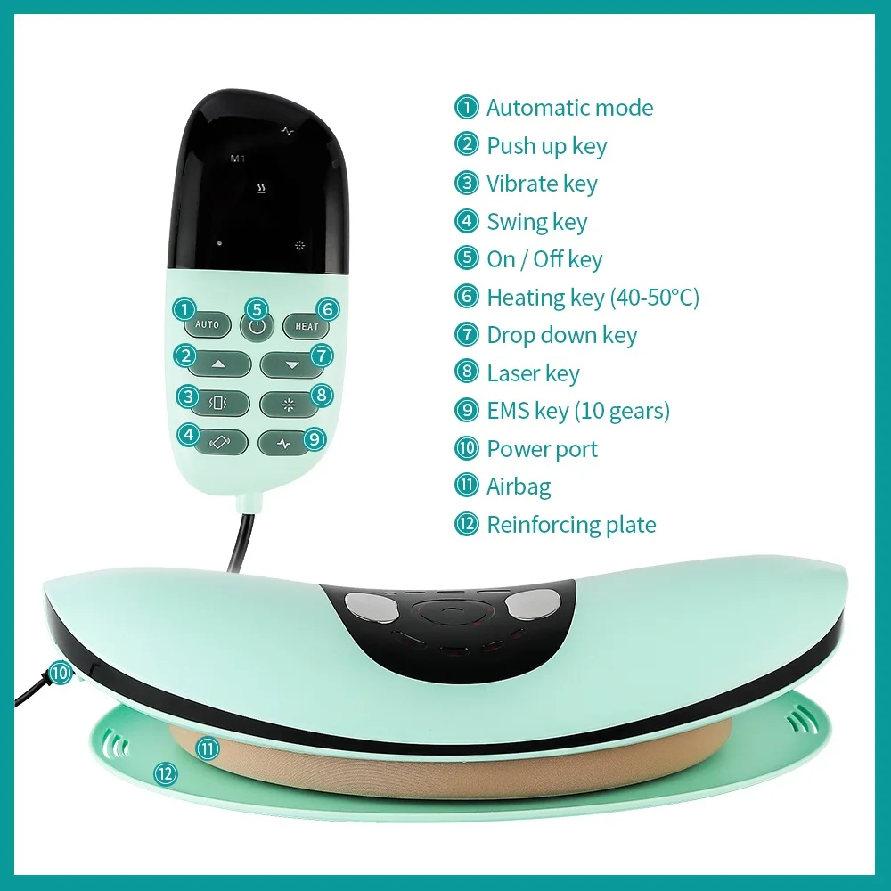 Electric Lumbar Traction Massager Adjustable Vibration Air Pressure Stretching Massager Waist Spine Support Back masajeador