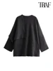 TRAF Women's Fashion Fall Winter Chic Scarf Jacket Long Sleeve Knitted Asymmetric Jacket Sexy Split Hem Loose Short Jacket 4