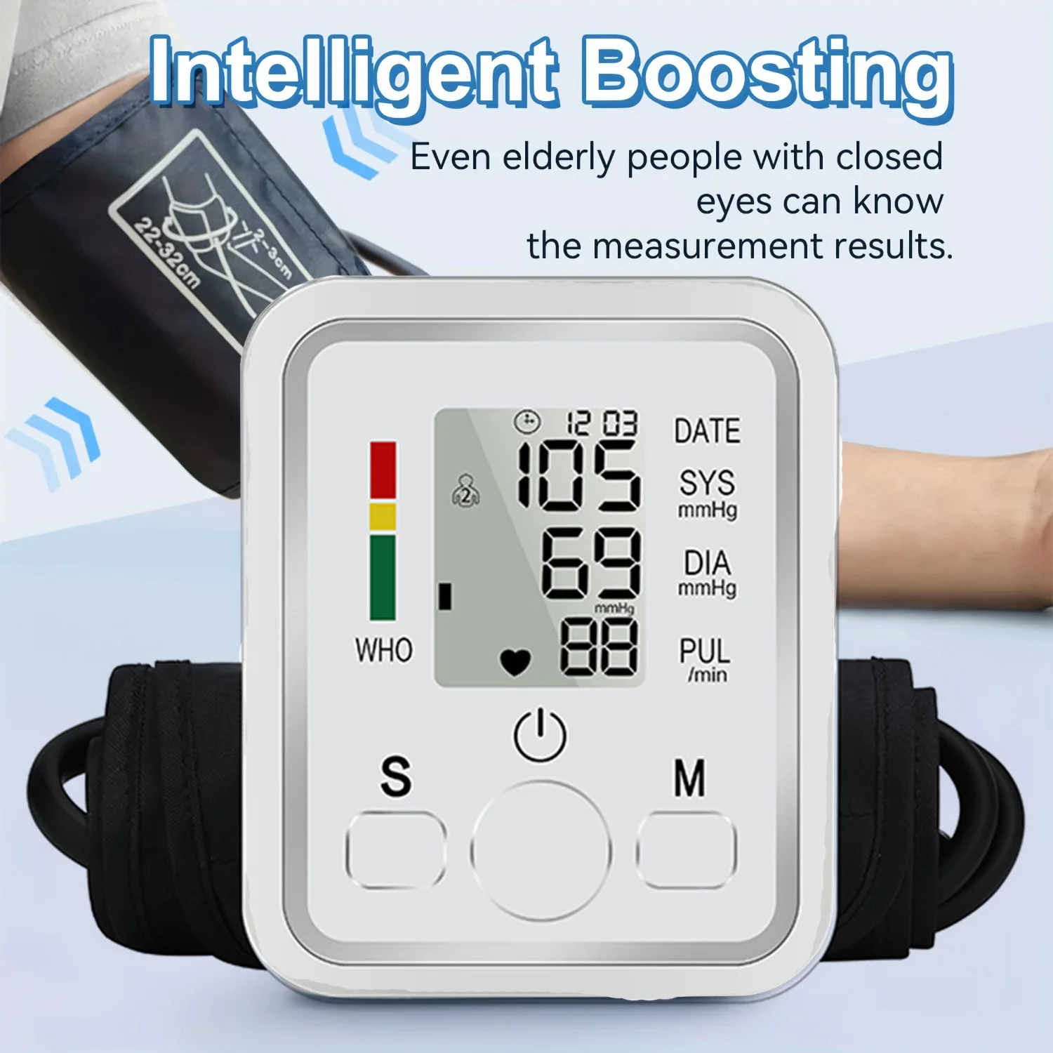 Upper Arm Style Digital Electronic Blood Pressure Monitor Electronic Digital Sphygmomanometer Medical BP Monitors Tensiometer