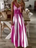 Targeted printed spring/summer new V-neck long dress 1