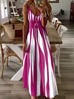 Targeted printed spring/summer new V-neck long dress 1
