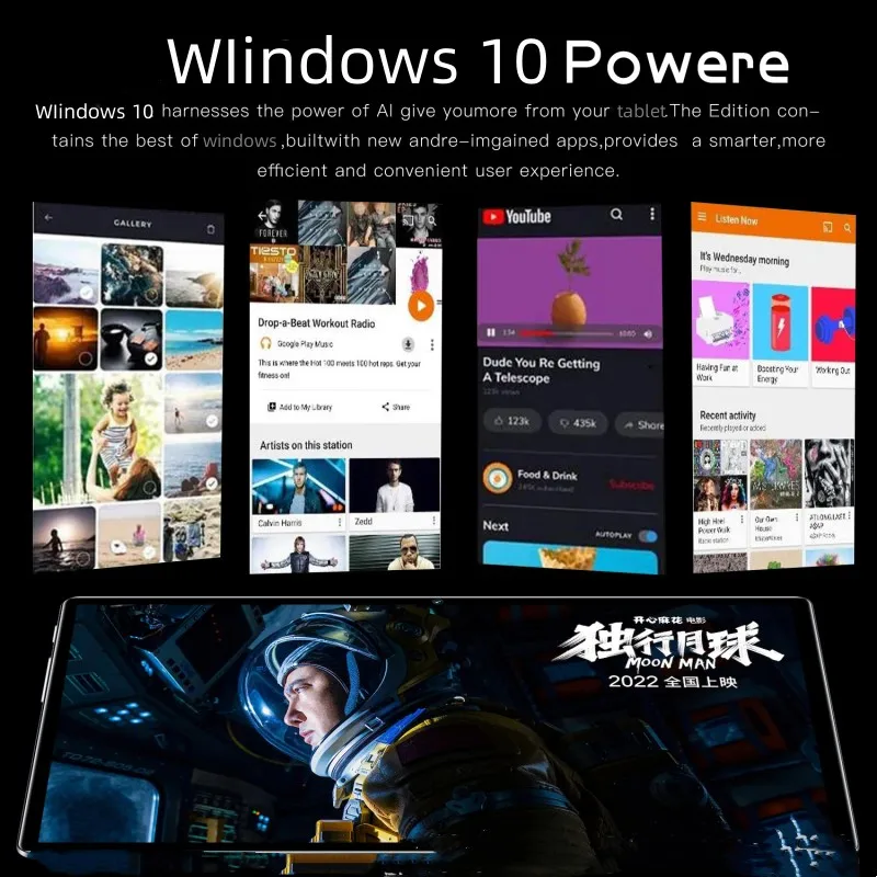 2025 New Windows 10 Tablets 10.1 Inch 2GB RAM 32GB ROM Quad Core Processor Bluetooth-Compatible HD IPS Screen Dual Camear Tablet 3