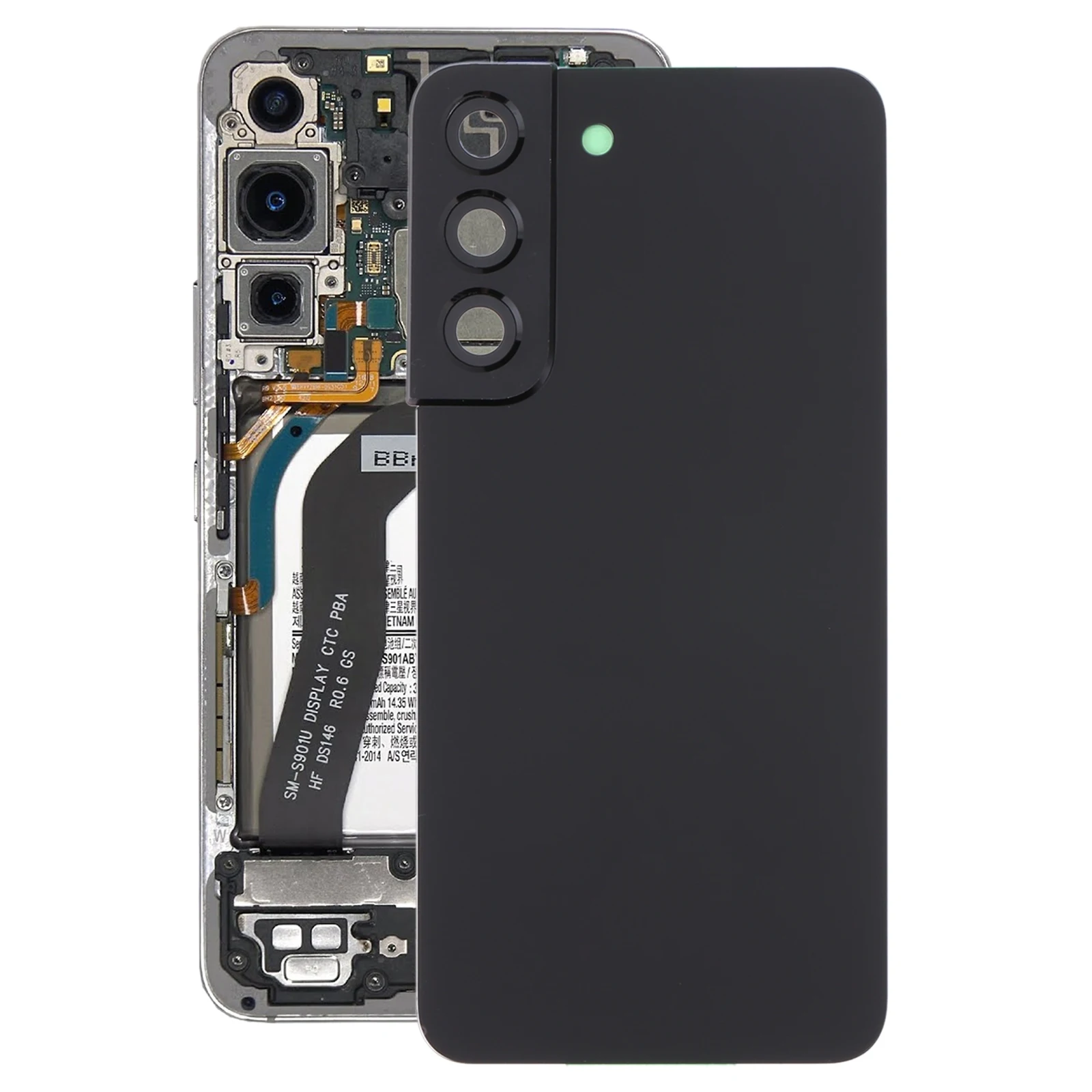 

Задняя крышка батарейного отсека для Samsung Galaxy S22, задняя крышка для объектива камеры, замена заднего корпуса телефона