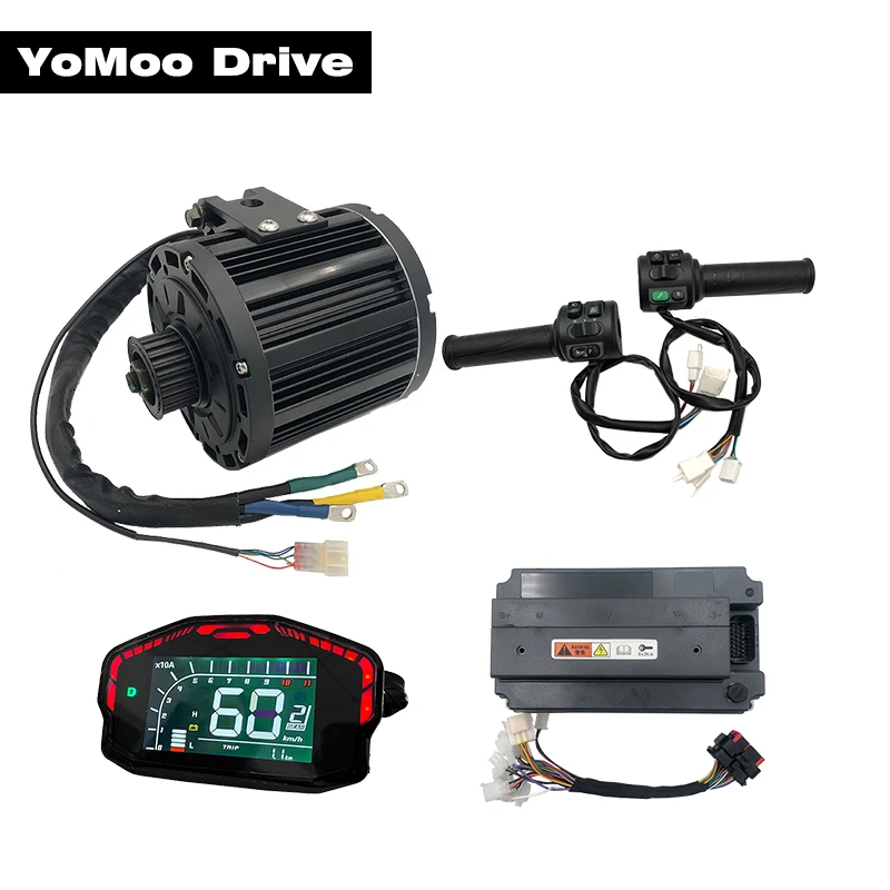 

QS138 4KW 90H 72V 6500RPM Mid-Drive PMSM Motor With EM200-2 Controller DKD Speedometer and T08 Throttle For E-Bike