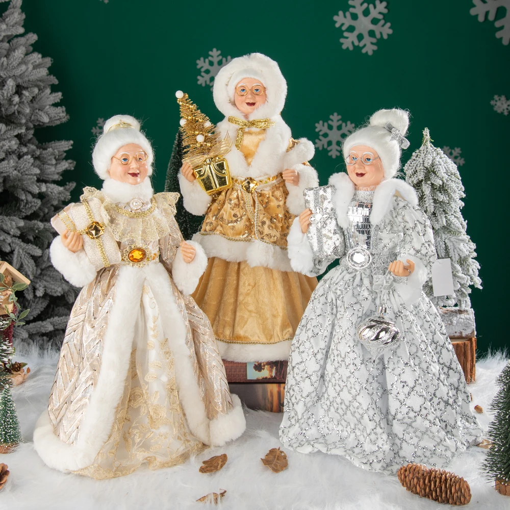 Christmas Tree Decoration Santa Claus Doll Santa Claus Decoration Christmas Tree Ornaments Santa Claus Doll Grandpa and Grandma New Year Home Decoration Happy NewYear