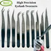 Precision Eyelashes Extension Tweezers Black For Make Fans Boot Isolation False Lash Clip Tongs Nail Art Makeup Tools Supplies 1