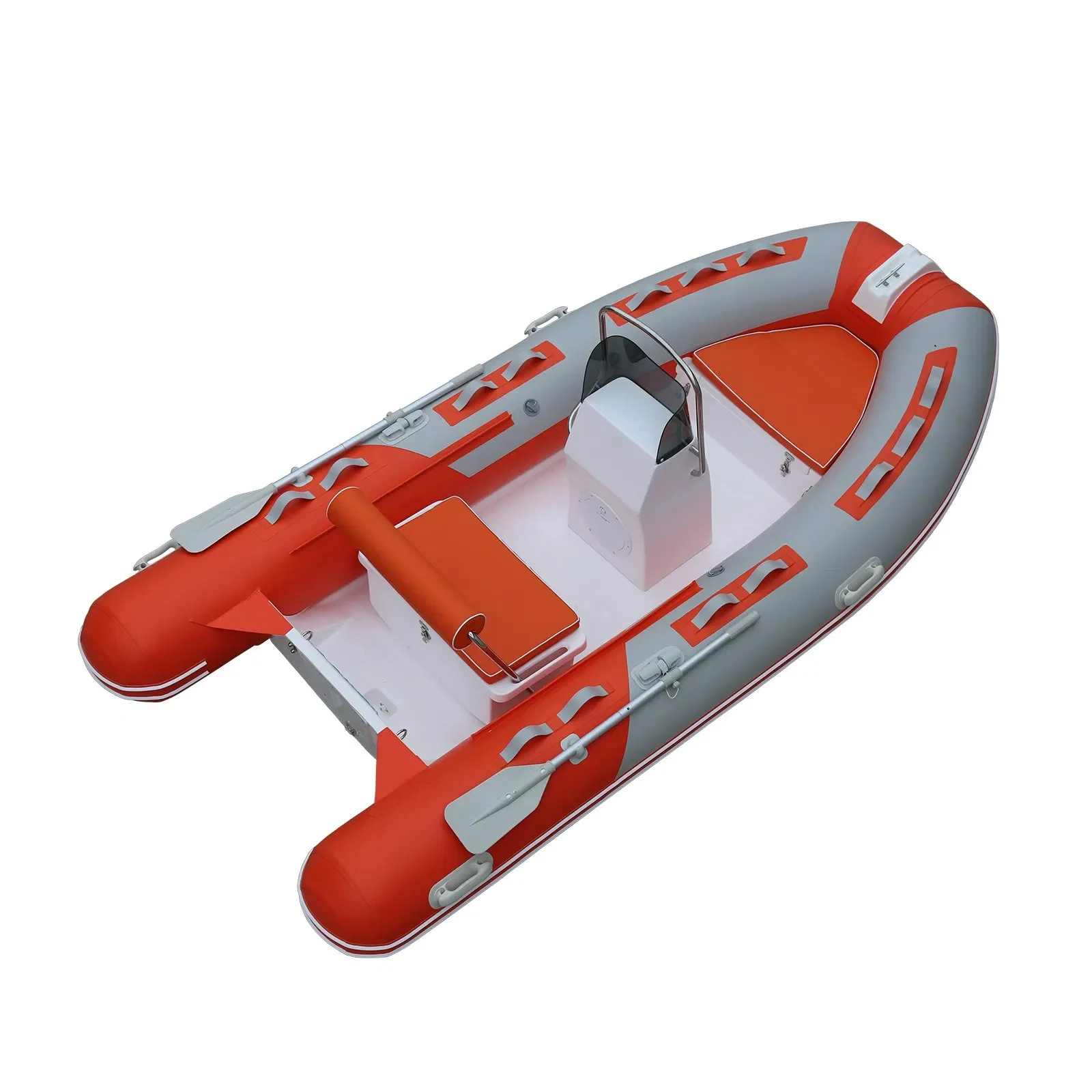 12FT Rib360 Aluminum Fiberglass Hull Hypalon PVC Rigid Rib Inflatable Fishing Boat