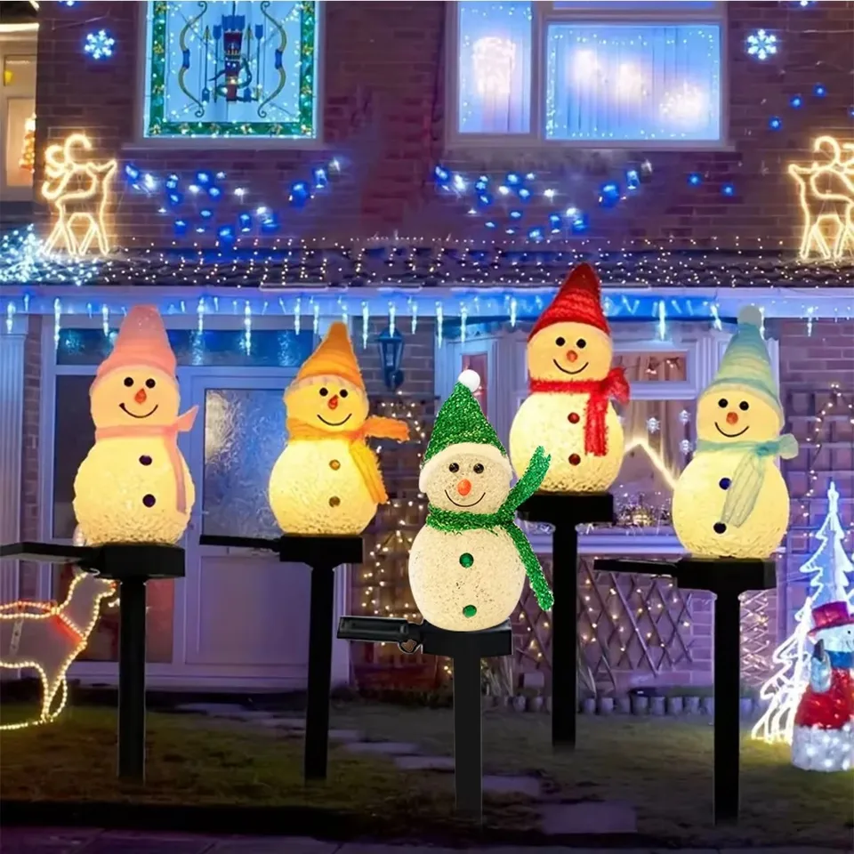 LED Snowman Solar Garden Light Outdoor Ground Stake Light Solar Powered  Xmas Pathway Lights For Christmas Lawn Yard Decoration - AliExpress, image size:960x960