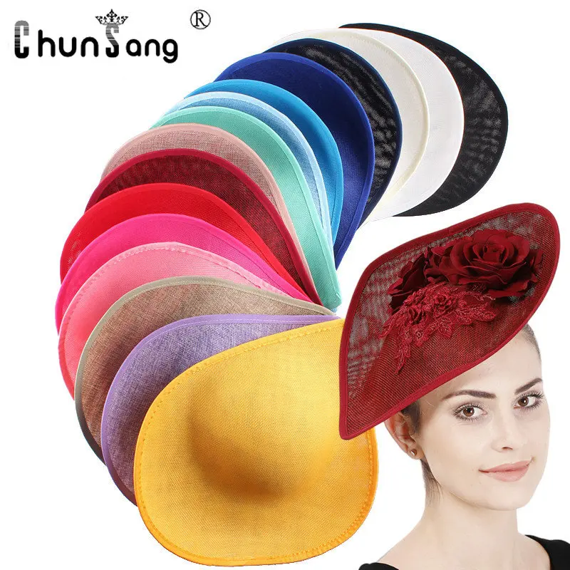30*27CM DIY Imitation Sinamay Fascinator Base Hats for Women Ascinator Wedding and Church Luxury Headband Hat Caps Tea Party