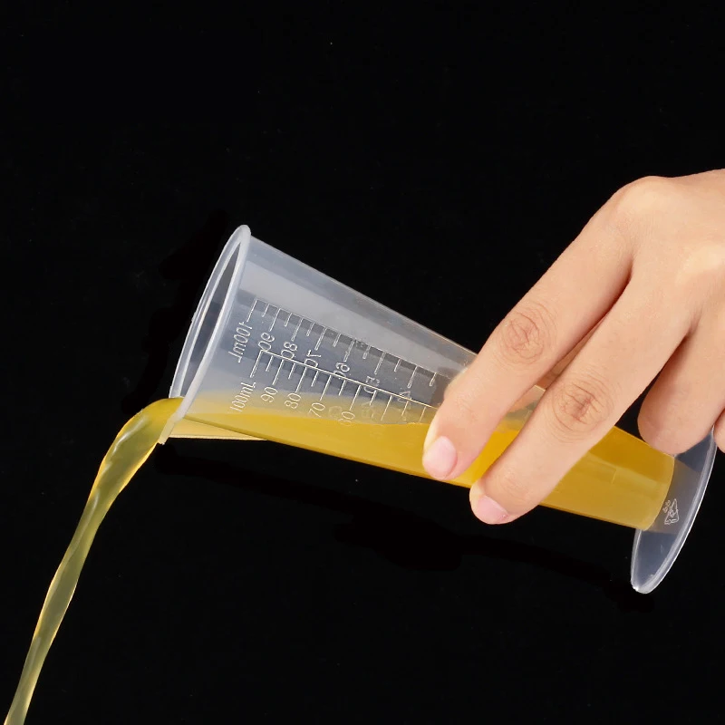 1 Piece Experimental Equipment Container 100ML Triangle Measuring Cup Scale Tapered Measuring Cup Transparent Plastic plastic measuring cylinder