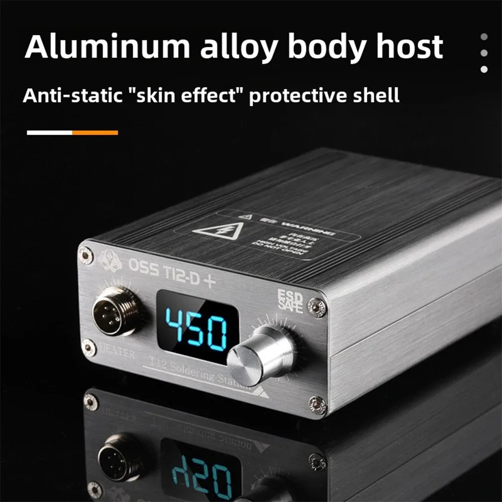 OSS T12-D PLUS 75W 납땜 스테이션 지능형 LED 디지털 디스플레이 정전기 방지 온도 조절기 가열 수리 용접 도구