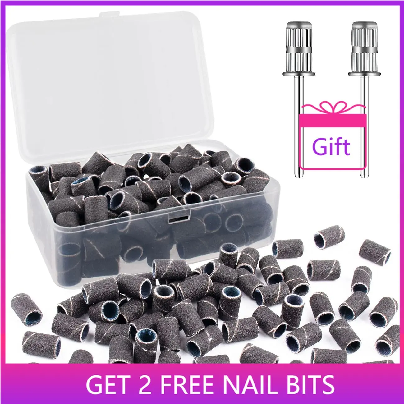 102pcs Sanding Bands Set for Electric Nail File with Storage Box