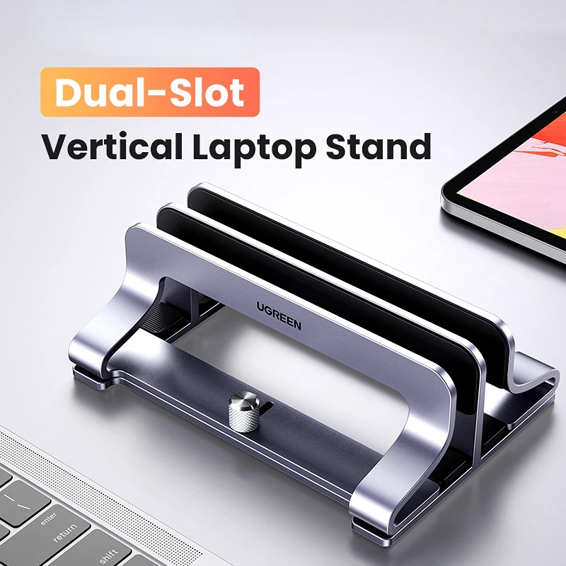 

UGREEN Vertical Laptop Stand Holder Foldable Aluminum Notebook Stand Laptop Tablet Stand Support For Macbook Air Pro PC 17 inch