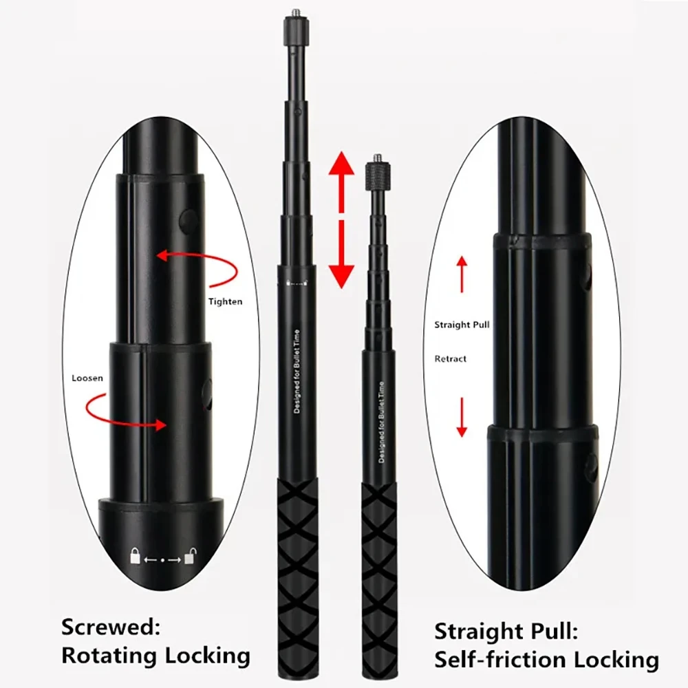 인스타 360 X4 불릿 타임 핸들 삼각대, 인스타 360 X3 RS용 보이지 않는 셀카봉, 액션 카메라 액세서리