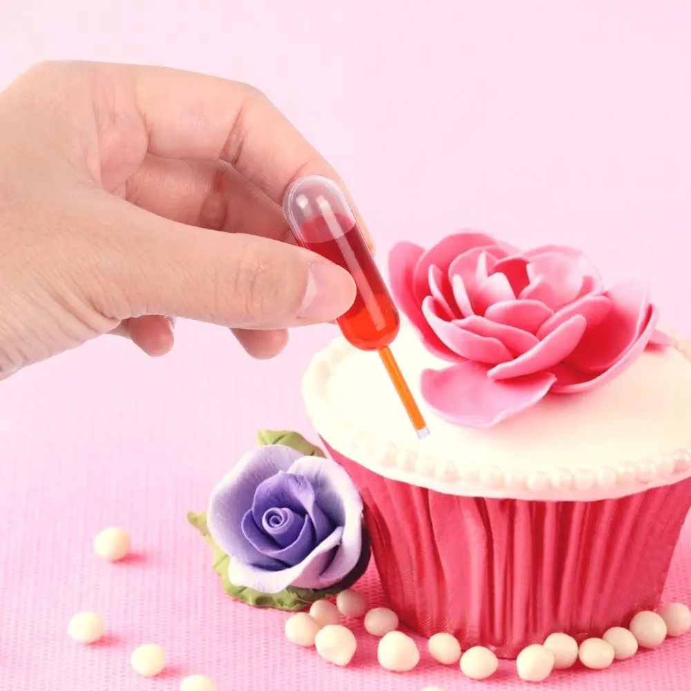 Sauce Droppers 50pcs 4ml For Cupcakes Ice Cream Sauce Ketchup Pastries Macaron Stuffed Dispenser Mini Squeeze Transfer Pipettes