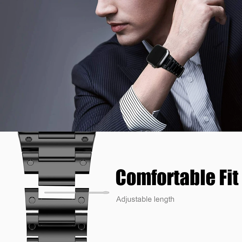 Stainless Steel Strap for Apple Watch Band 49mm 44 40mm 45mm 41mm 38 42mm Accessories Metal Wristband for iWatch Ultra 8765432SE