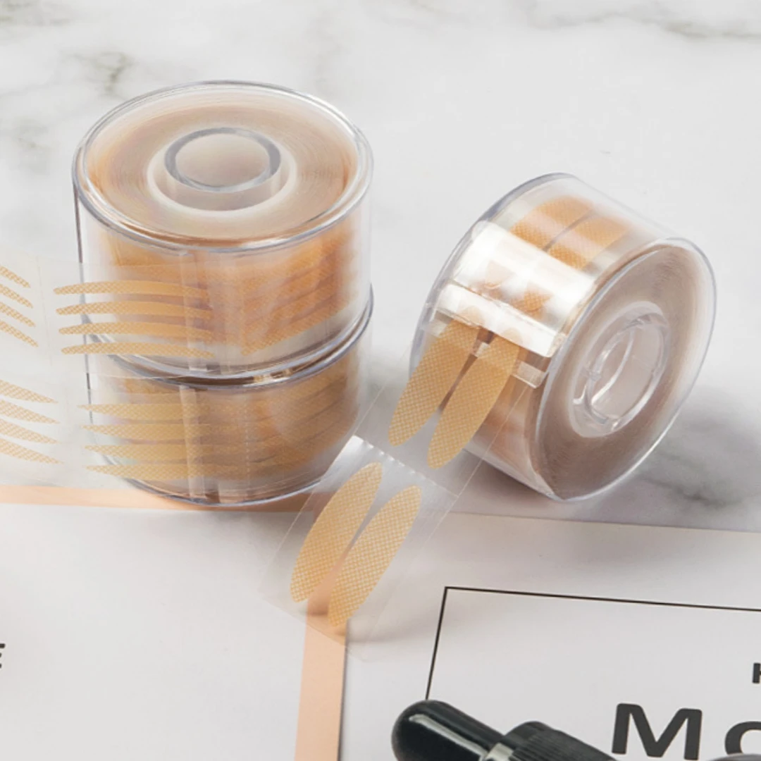 

600PCS high-quality adhesive free invisible roll mesh double eyelid patch lace mesh breathable