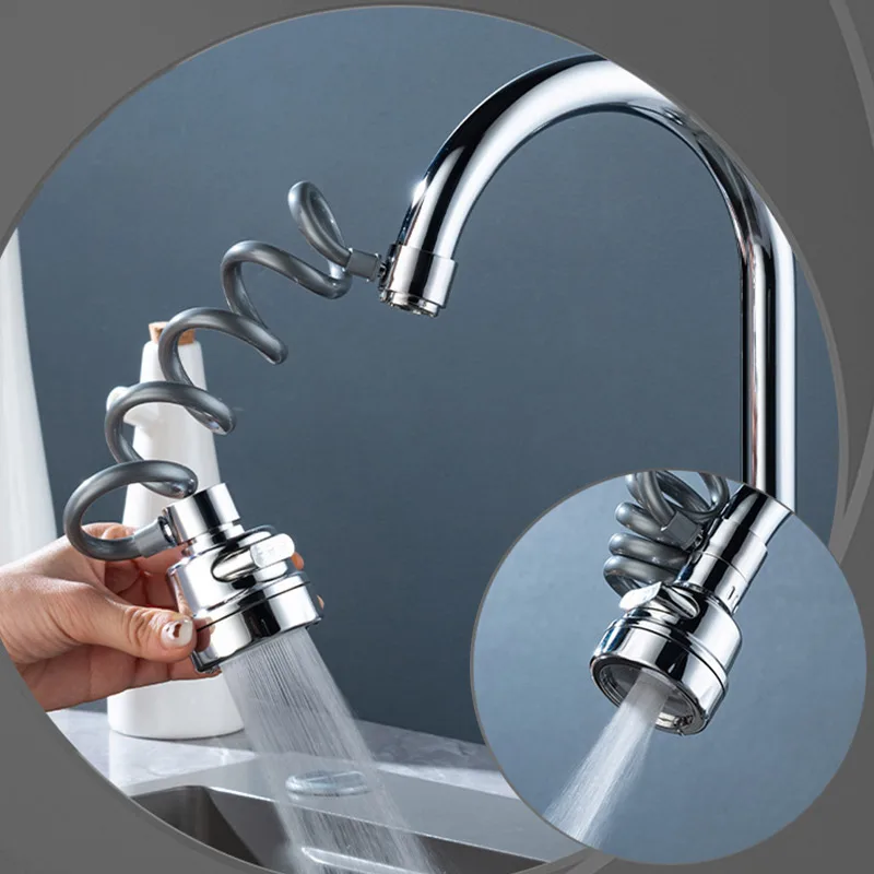 3/2 Modes Faucet Extender with Stretchable Hose Bathroom Sink Sprayer Faucet Kitchen Attachment Faucet Extender Aerator