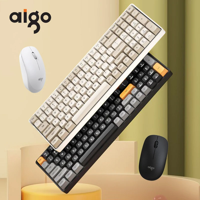 

Клавиатура и мышь Aigo A100 Механическая беспроводная, 2,4 ГГц, 100 клавиши