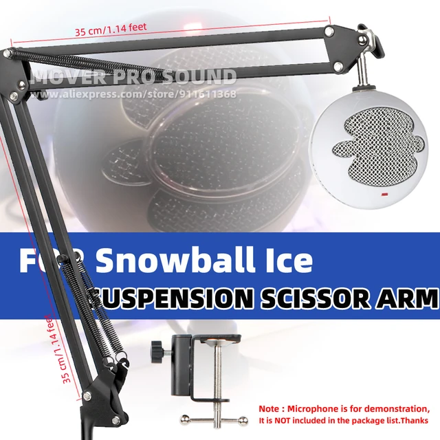 Support de bras de Microphone pour boule de neige bleue, support