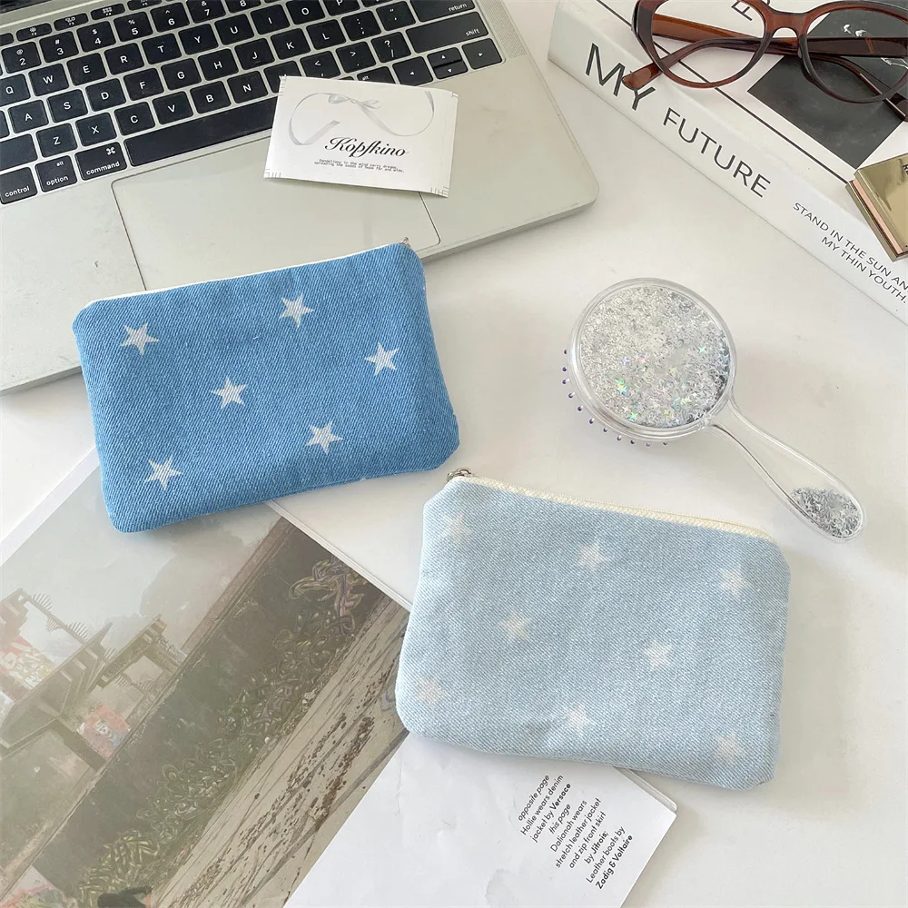 Cute Cowboy Star Travel Small Cosmetic Lipstick Earphone Key Storage Bag Purse Women Makeup Handbags Wallet Pouch Bags Organizer