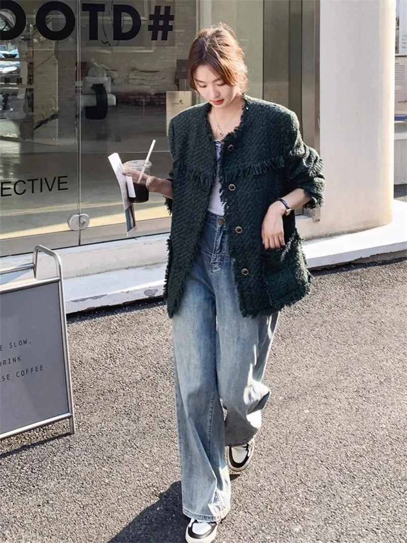 Leisure and Fragrant Coat for Women's Spring Autumn 2024 New Exquisite and Elegant Style High Grade Retro Fur Edge Top Commuting