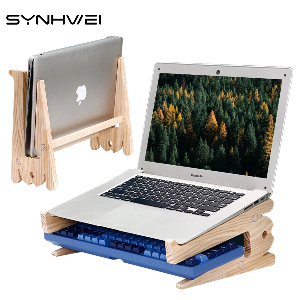 Universal Wood Laptop Stand For Desk 10-17 inch Macbook Air Pro